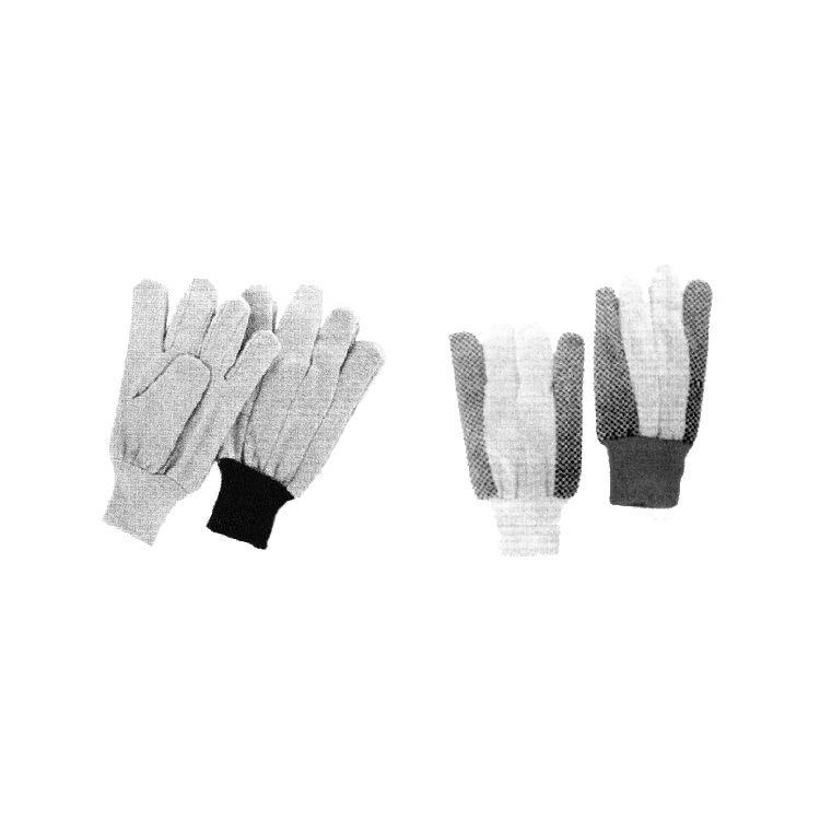 Cotton Drill Gloves (Plain & PVC Polka Dots)